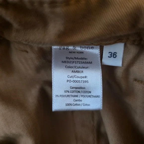 Rag & Bone Fit 2 Chino Pants Mens 36 Amber Brown Excellent MED21F1723A9AM - Picture 8 of 11